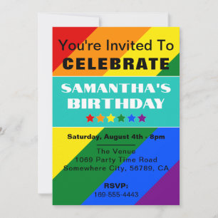Fierté LGBTQ Couleurs arc-en-ciel Invitation d'ann