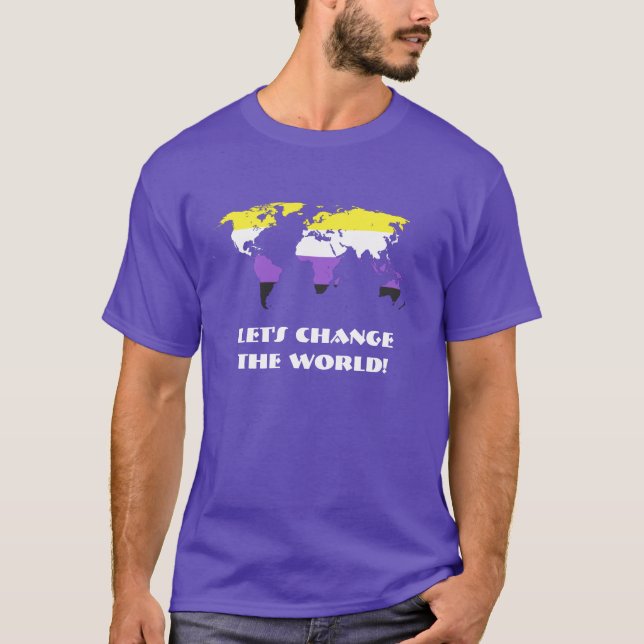 Fierté non binaire - Changeons le T-shirt mondial (Devant)