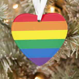 Fierté rainbow stripes Lgbt gay coeur de Noël