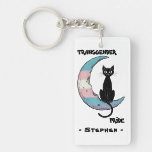 Fierté transgenre - Chat noir sur la lune transsex