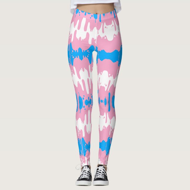 Fierté transgenre LGBTQ Leggings (Devant)