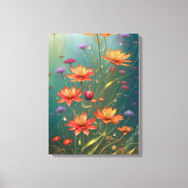 Fiery Abstrakt Blume Leinwanddruck (Vorderseite)