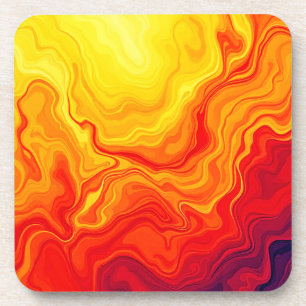 Fiery Abstrakt Flow Art Getränkeuntersetzer