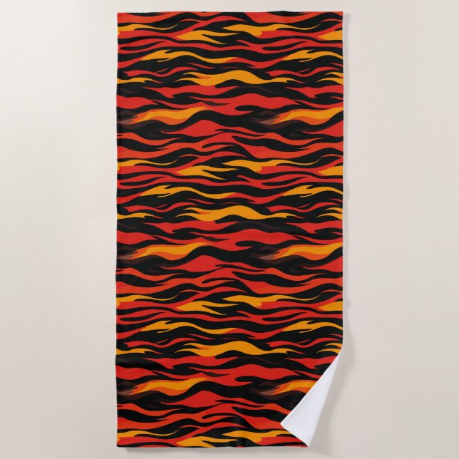 Fiery Abstrakt Pattern Strandtuch (Vorderseite)