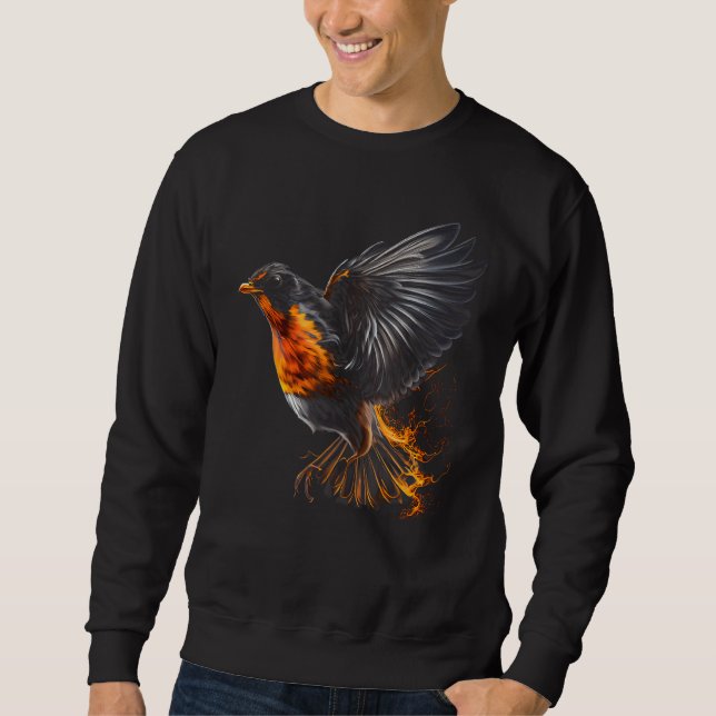 Fiery American Robin Graphic Tees for Men Women Bo (Vorderseite)
