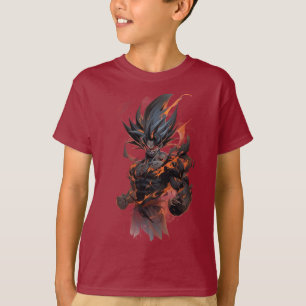 Fiery Anime Warrior Kids T - Shirt