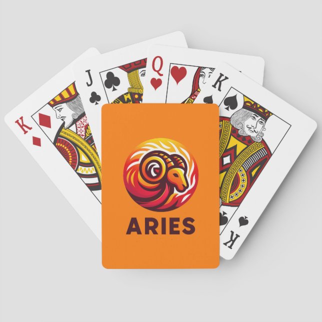 Fiery Aries Astrologie-Zeichen Spielkarten (Rückseite)