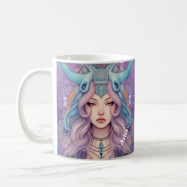 Fiery Aries Zodiac Tasse (Links)