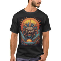 Fiery Beast Sunburst in a Fantasy World