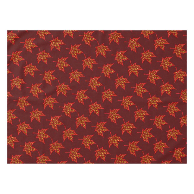Fiery Blätter Tischdecke (Vorderseite (Horizontal))