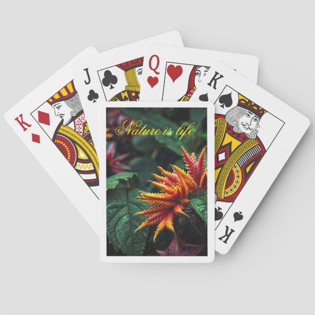Fiery Bloom vom verzauberten Dschungel Spielkarten (Rückseite)