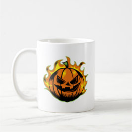 Fiery Carved Halloween Pumpkin Tasse