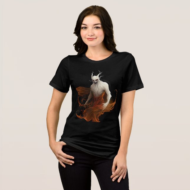 Fiery Clawed Wraith with Glowing Eyes Tri-Blend Shirt (Vorderseite voll)