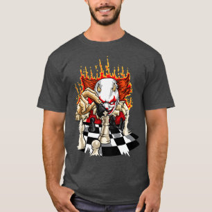 Fiery Clown mit Schachspiel T-Shirt
