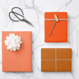 Fiery Coral Copper Orange Shades 3 Tones Geschenkpapier Set