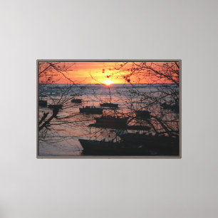 Fiery Costa Rican Sunset in Tamarindo Leinwanddruck