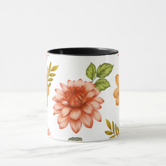 Fiery Dahlia Bloom  Tasse