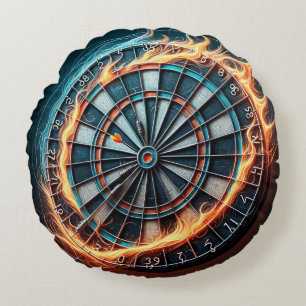 Fiery Dartboard mit Bullseye Explosion Rundes Kissen