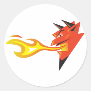 Fiery Devil's Head decal Runder Aufkleber