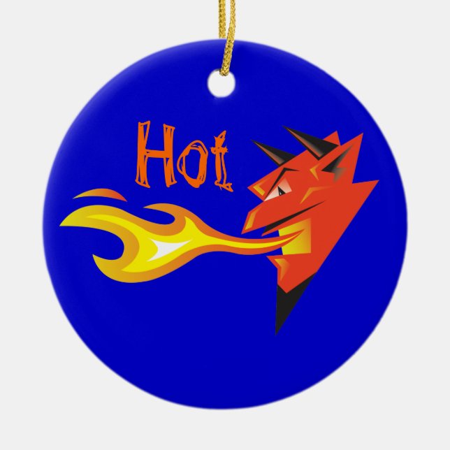Fiery Devil's Head Door Hanger Keramik Ornament (Vorne)