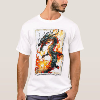 Fiery Dragon Art T - Shirt