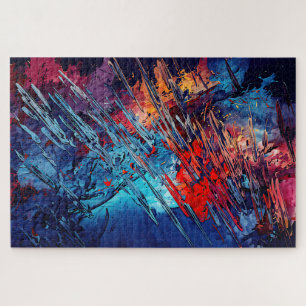 Fiery Drift Blue Red Moderne Abstrakte Kunst