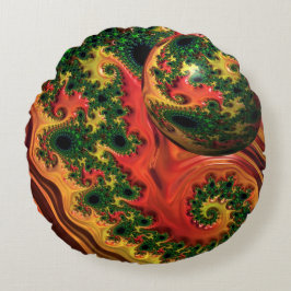 Fiery Elegance - Eine Studie über das komplexe Kis Rundes Kissen