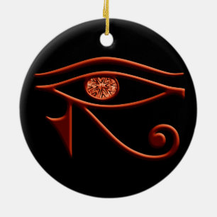 Fiery Eye of Horus Round Ornament