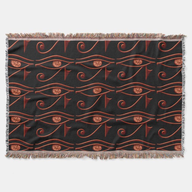 Fiery Eye of Horus Throw Blanket Decke (Vorderseite)
