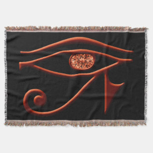 Fiery Eye of Horus Throw Blanket Decke