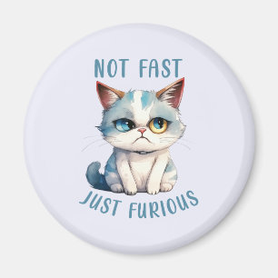 Fiery Feline Spirit - Sassy Angry Cat Design Magnet