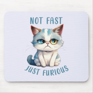 Fiery Feline Spirit - Sassy Angry Cat Design Mousepad