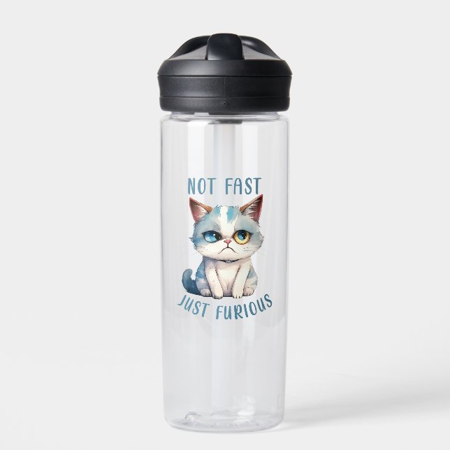 Fiery Feline Spirit - Sassy Angry Cat Design Trinkflasche (Vorderseite)