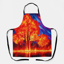 Fiery Forest Ablaze in lebhaften Farben Schürze