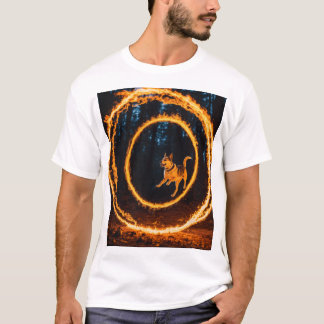 Fiery Forest Leap: Hund in Action T - Shirt