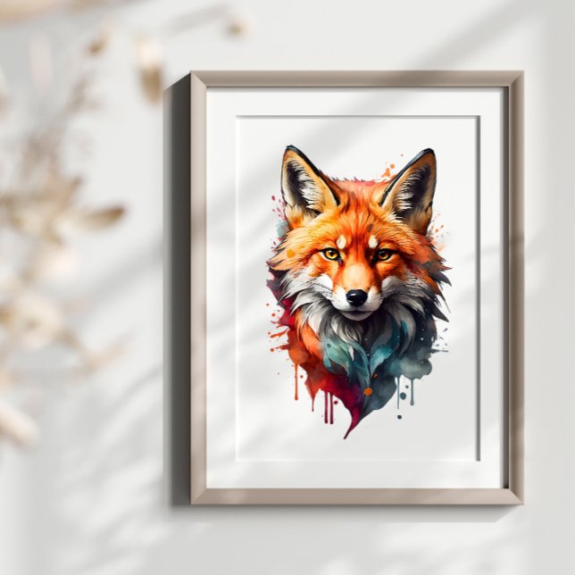 Fiery Fox Beauty Watercolor Poster (Von Creator hochgeladen)