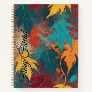 Fiery Friend Herbst Lebende Blätter Breeze Text Notizbuch