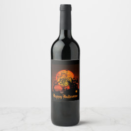 Fiery Full Moon Food and Beverage Label Set Weinetikett