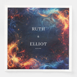 Fiery Galaxy Wedding Napkins Serviette