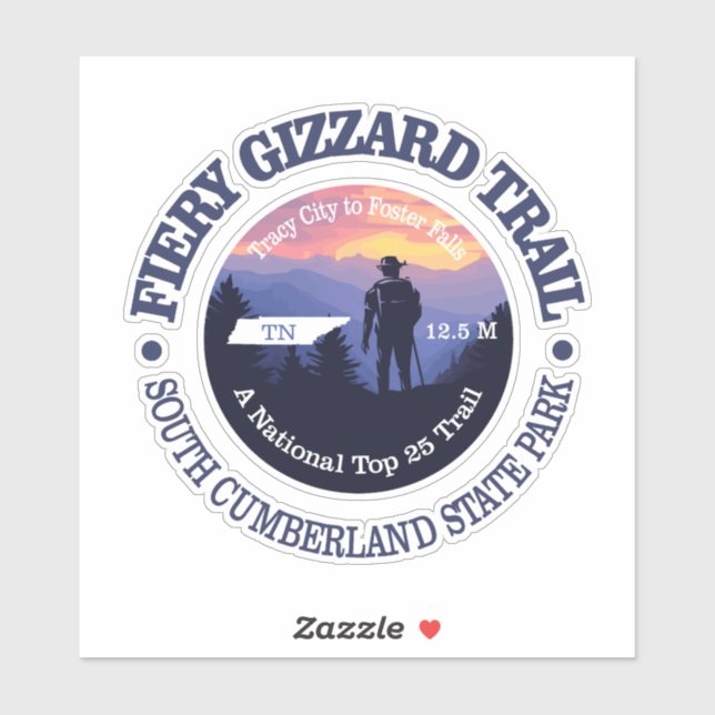Fiery Gizzard Trail (rd2) Aufkleber (Blatt)