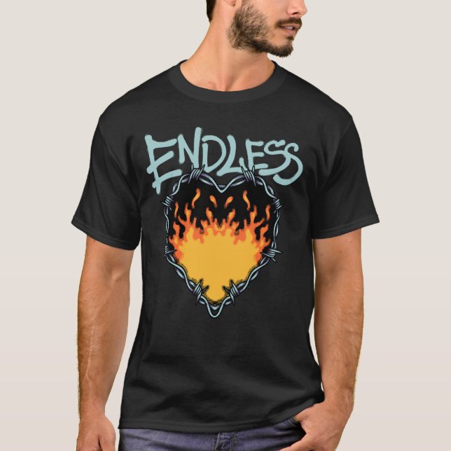 Fiery Heart Barbed streetwear  T-Shirt (Vorderseite)
