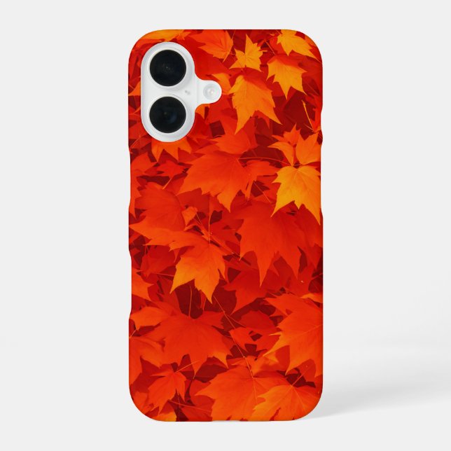 Fiery Herbstmaple-Blätter iPhone 16 Hülle (Rückseite)
