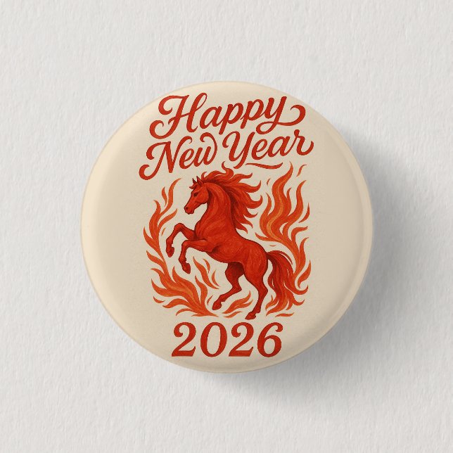 Fiery Horse 2026 Button (Vorderseite)