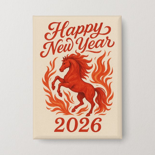 Fiery Horse 2026 Button (Vorderseite)