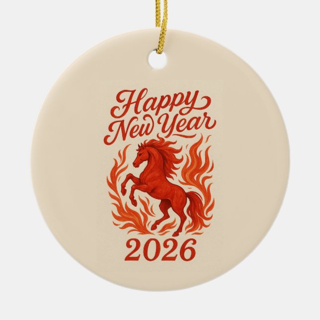 Fiery Horse 2026 Keramik Ornament (Vorne)