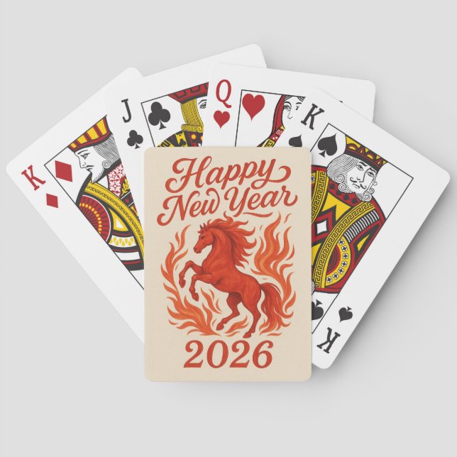 Fiery Horse 2026 Spielkarten (Rückseite)
