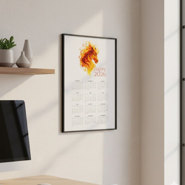 Fiery Horse 2026 Wall Calendar Poster (Von Creator hochgeladen)