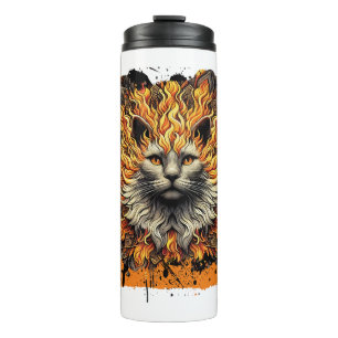 Fiery Inferno Cat Thermosbecher
