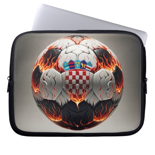 Fiery Kroan Soccer Ball Laptopschutzhülle (Vorderseite)