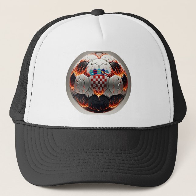 Fiery Kroan Soccer Ball Truckerkappe (Vorderseite)